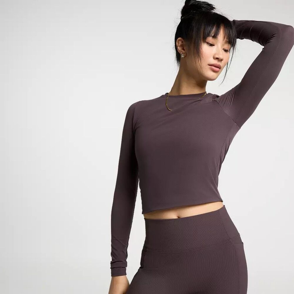 CALIA Women's Inspire Long Sleeve Crop Shirt Smokey Plum